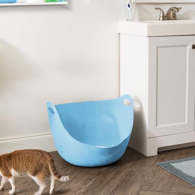 Show full view: IRIS Flexi Cat Litter Pan with Handles, Blue, Large slide 6 of 11