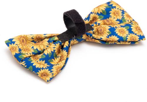 Show full view: The Worthy Dog Sunflowers Dog Bow Tie, Blue, Large slide 3 of 3