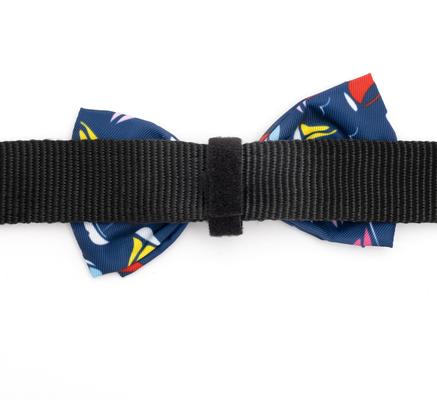 Show full view: The Worthy Dog Sailboats Dog Bow Tie, Navy, Small slide 3 of 3