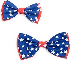 The Worthy Dog Stars Dog Bow Tie, Navy/Red, Large slide 2 of 3