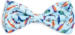 The Worthy Dog Gone Fishin' Dog Bow Tie, Blue, Small