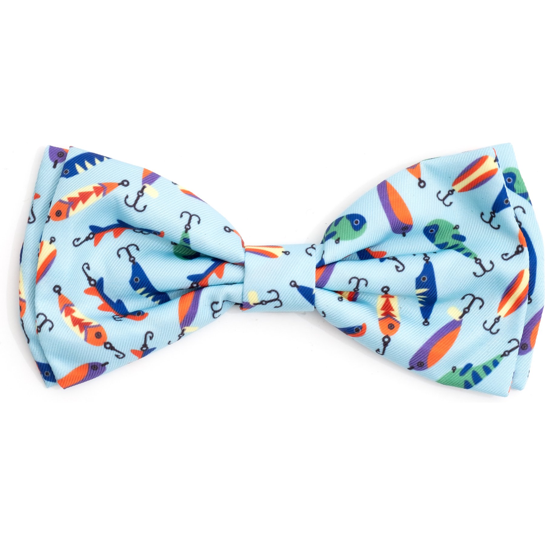 The Worthy Dog Gone Fishin' Dog Bow Tie, Blue, Large