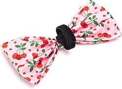 The Worthy Dog Cherries Jubilee Dog Bow Tie, Pink, Small slide 2 of 4