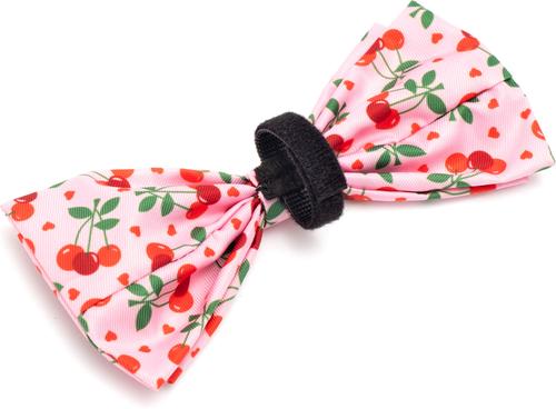Show full view: The Worthy Dog Cherries Jubilee Dog Bow Tie, Pink, Small slide 4 of 4