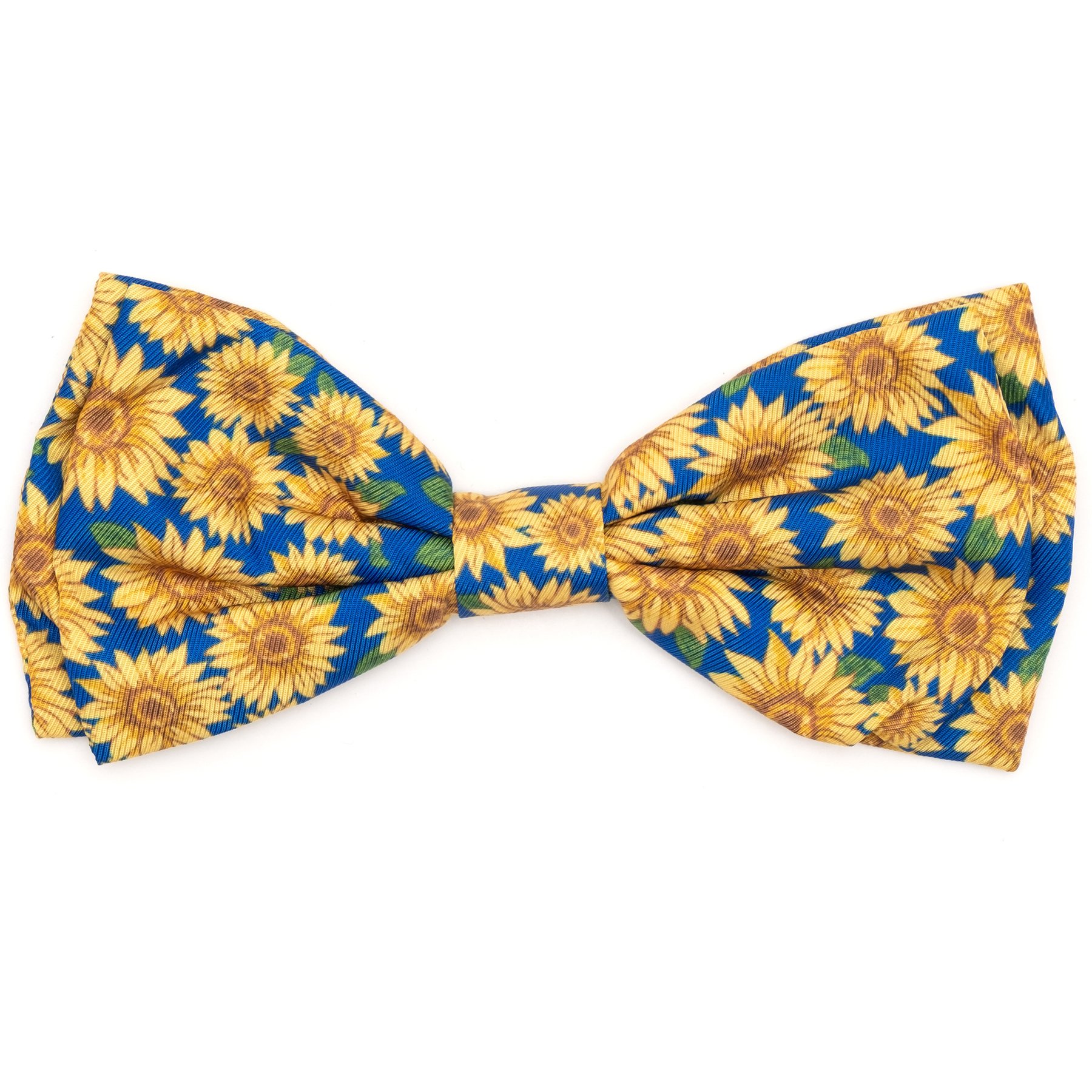 The Worthy Dog Sunflowers Dog Bow Tie, Blue, Large