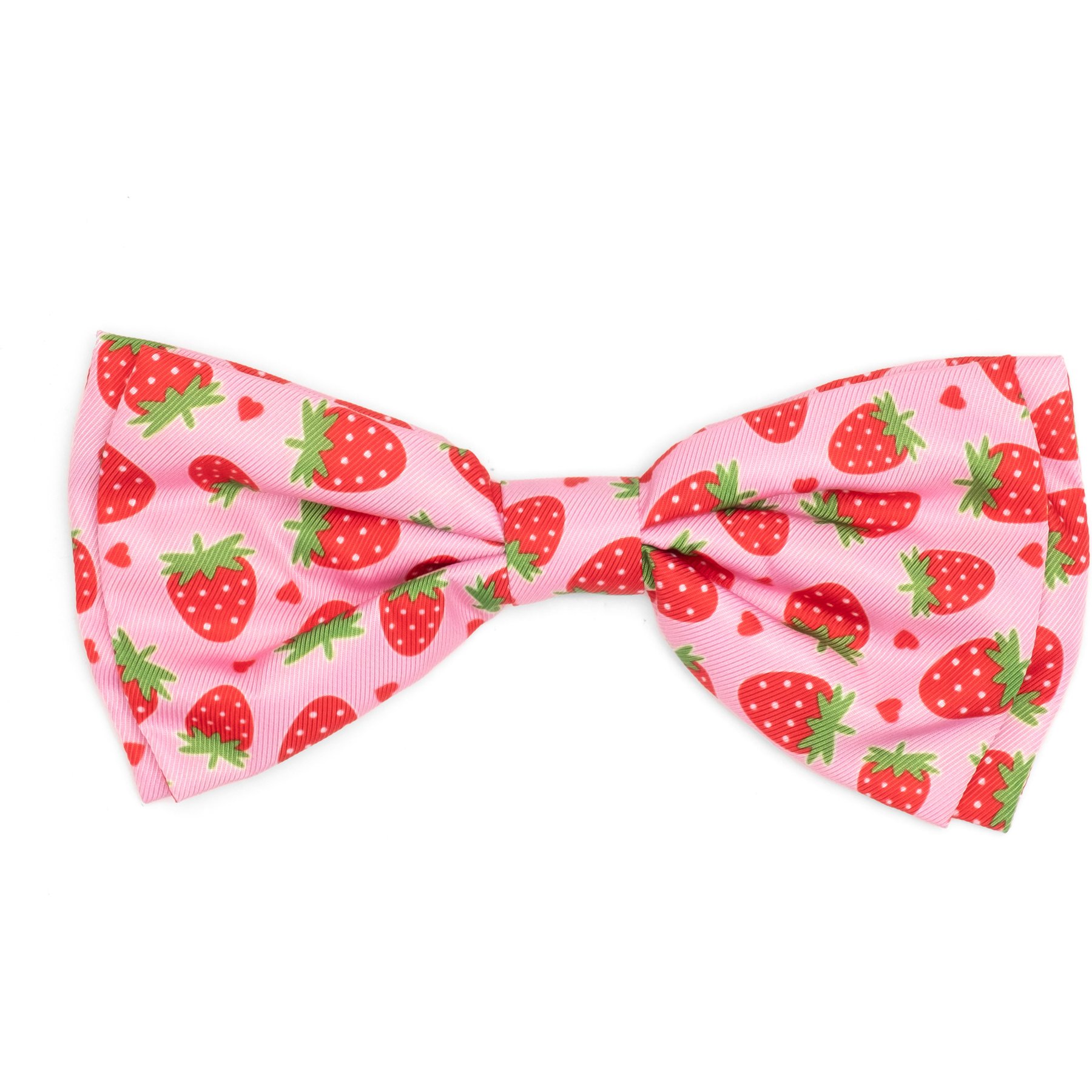 The Worthy Dog Strawberries Dog Bow Tie, Pink, Small