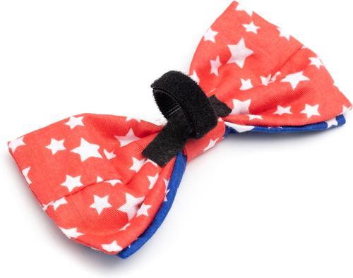 Show full view: The Worthy Dog Stars Dog Bow Tie, Navy/Red, Small slide 4 of 5