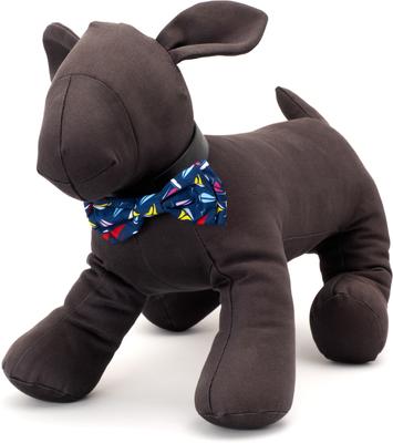 Show full view: The Worthy Dog Sailboats Dog Bow Tie, Navy, Small slide 2 of 3