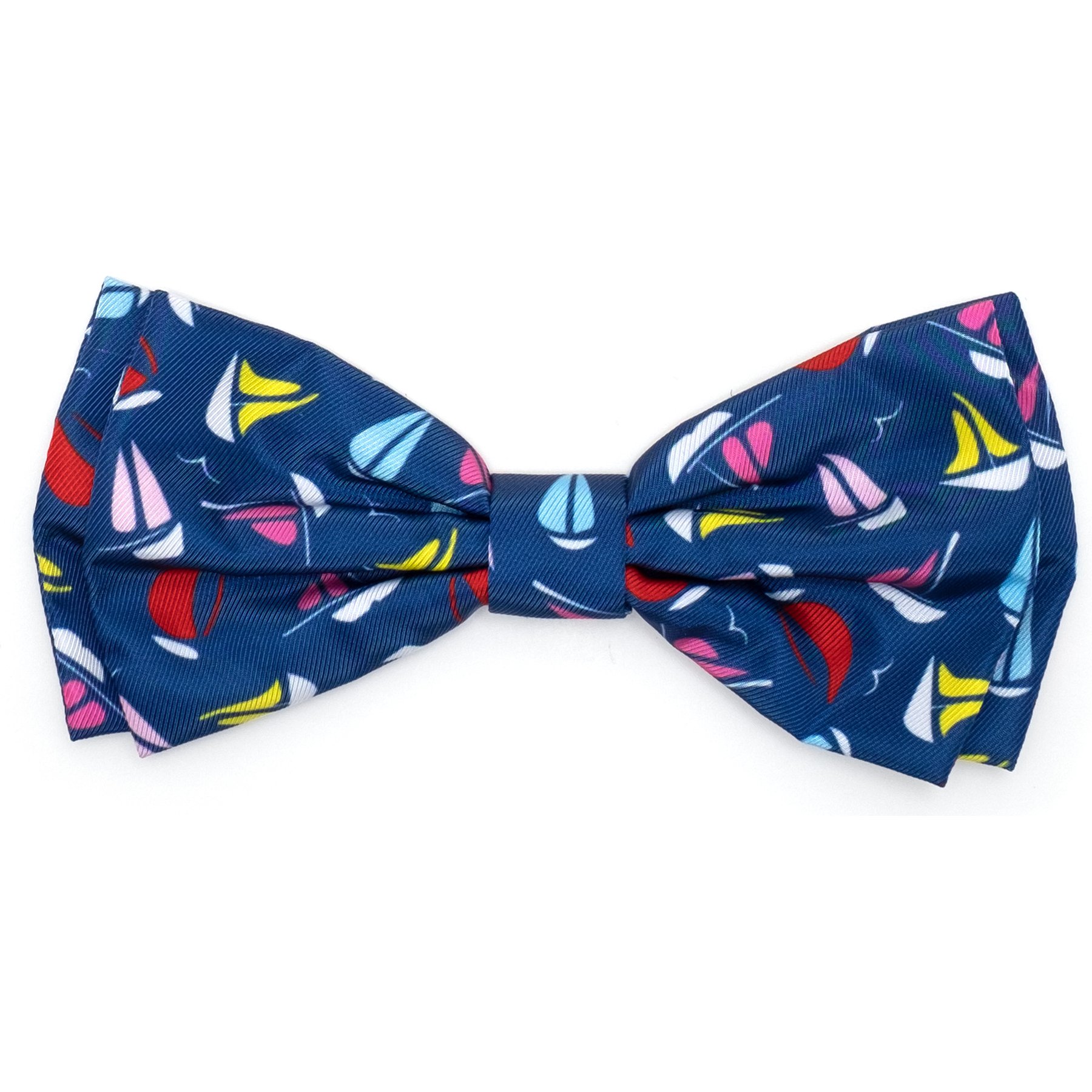 The Worthy Dog Sailboats Dog Bow Tie, Navy, Large