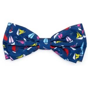 The Worthy Dog Sailboats Dog Bow Tie, Navy, Large