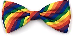 The Worthy Dog Rainbow Dog Bow Tie, Multicolored, Small