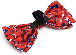 The Worthy Dog Preppy Bones Dog Bow Tie, Red/White/Blue, Small slide 2 of 3