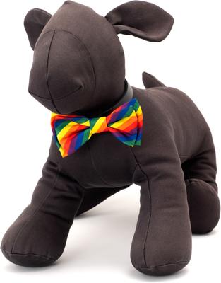 Show full view: The Worthy Dog Rainbow Dog Bow Tie, Multicolored, Small slide 2 of 4