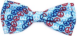 The Worthy Dog Peace Dog Bow Tie, Red/White/Blue, Small