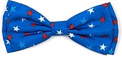 The Worthy Dog Patriotic Stars Dog Bow Tie, Blue, Small