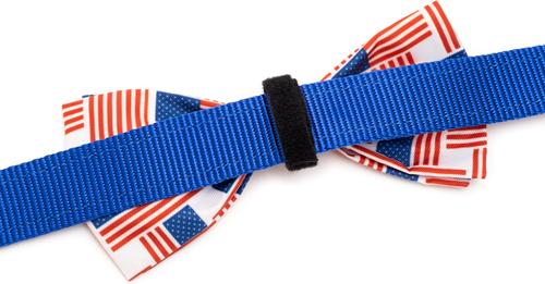 Show full view: The Worthy Dog Patchwork Flag Dog Bow Tie, Red/White/Blue, Large slide 3 of 3