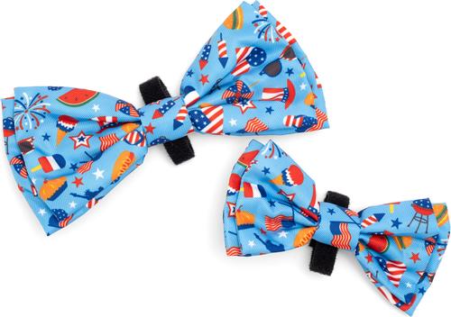 Show full view: The Worthy Dog Independence Day Dog Bow Tie, Blue, Small slide 3 of 3