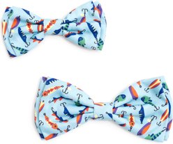 The Worthy Dog Gone Fishin' Dog Bow Tie, Blue, Large slide 2 of 3