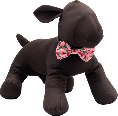 Show full view: The Worthy Dog Cherries Jubilee Dog Bow Tie, Pink, Small slide 3 of 4