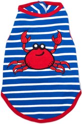 The Worthy Dog Crab Tee Dog Shirt, Royal Blue/White, Small