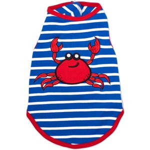 The Worthy Dog Crab Tee Dog Shirt, Royal Blue/White, Small