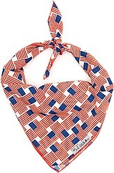 The Worthy Dog Patchwork Flag Dog Bandana, Red/White/Blue, Large