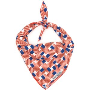 The Worthy Dog Patchwork Flag Dog Bandana, Red/White/Blue, Large