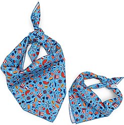 The Worthy Dog Independence Day Dog Bandana, Blue, Small slide 2 of 3