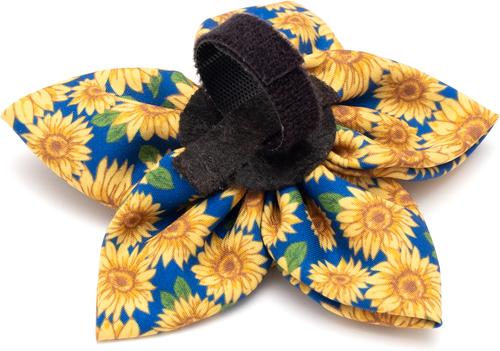 Show full view: The Worthy Dog SunFlower Dog & Cat Collar Accessorys Flower Dog & Cat Collar Accessory, Blue, Large slide 3 of 3