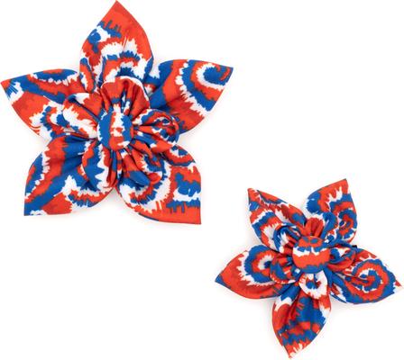 Show full view: The Worthy Dog Kaleidoscope Flower Dog & Cat Collar Accessory, Red/White/Blue, Large slide 3 of 4
