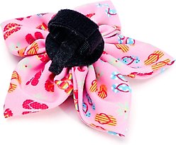 The Worthy Dog Flip Flops Flower Dog & Cat Collar Accessory, Pink, Small slide 2 of 3