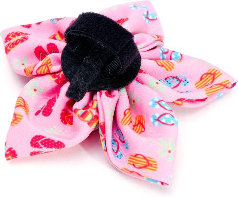 Show full view: The Worthy Dog Flip Flops Flower Dog & Cat Collar Accessory, Pink, Large slide 2 of 3
