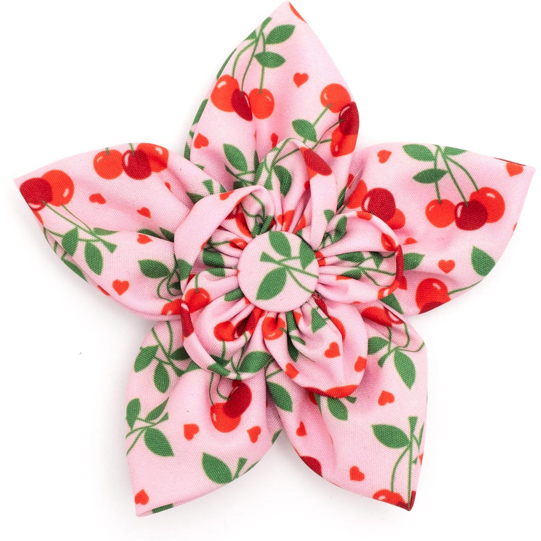 The Worthy Dog Cherries Jubilee Flower Dog & Cat Collar Accessory, Pink, Small
