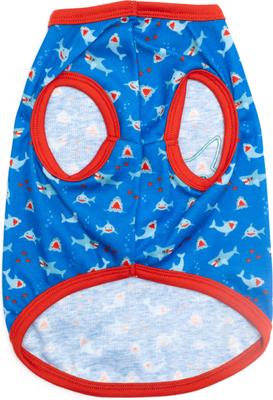 Show full view: The Worthy Dog Sam the Shark Tee Dog Shirt, Blue, Small slide 3 of 3