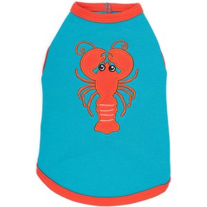 The Worthy Dog Lobster Tee Dog Shirt, Teal, Medium