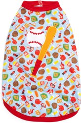 The Worthy Dog Home Run Tee Dog Shirt, Blue, Medium