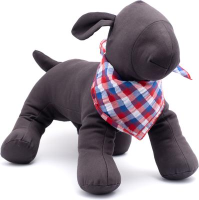 Show full view: The Worthy Dog Check Dog Bandana, Red/White/Blue, Large slide 2 of 3