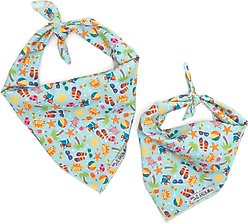 The Worthy Dog Life's a Beach Dog Bandana, Mint Green, Large slide 2 of 3