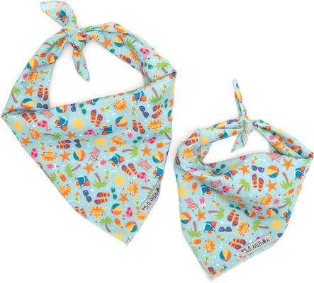 Show full view: The Worthy Dog Life's a Beach Dog Bandana, Mint Green, Small slide 2 of 3