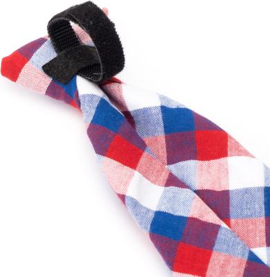 Show full view: The Worthy Dog Check Dog & Cat Neck Tie, Red/White/Blue, Small slide 3 of 3