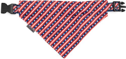 Show full view: The Worthy Dog Bias Stars & Stripes Dog Bandana, Red/White/Blue, Small slide 3 of 4