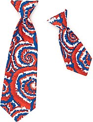 The Worthy Dog Kaleidoscope Dog & Cat Neck Tie, Red/White/Blue, Small slide 2 of 4