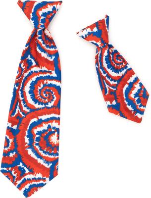 Show full view: The Worthy Dog Kaleidoscope Dog & Cat Neck Tie, Red/White/Blue, Small slide 3 of 4