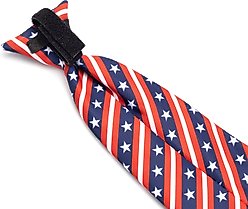 The Worthy Dog Bias Stars & Stripes Dog & Cat Neck Tie, Red/White/Blue, Small slide 2 of 3