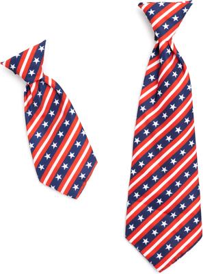 Show full view: The Worthy Dog Bias Stars & Stripes Dog & Cat Neck Tie, Red/White/Blue, Large slide 2 of 3