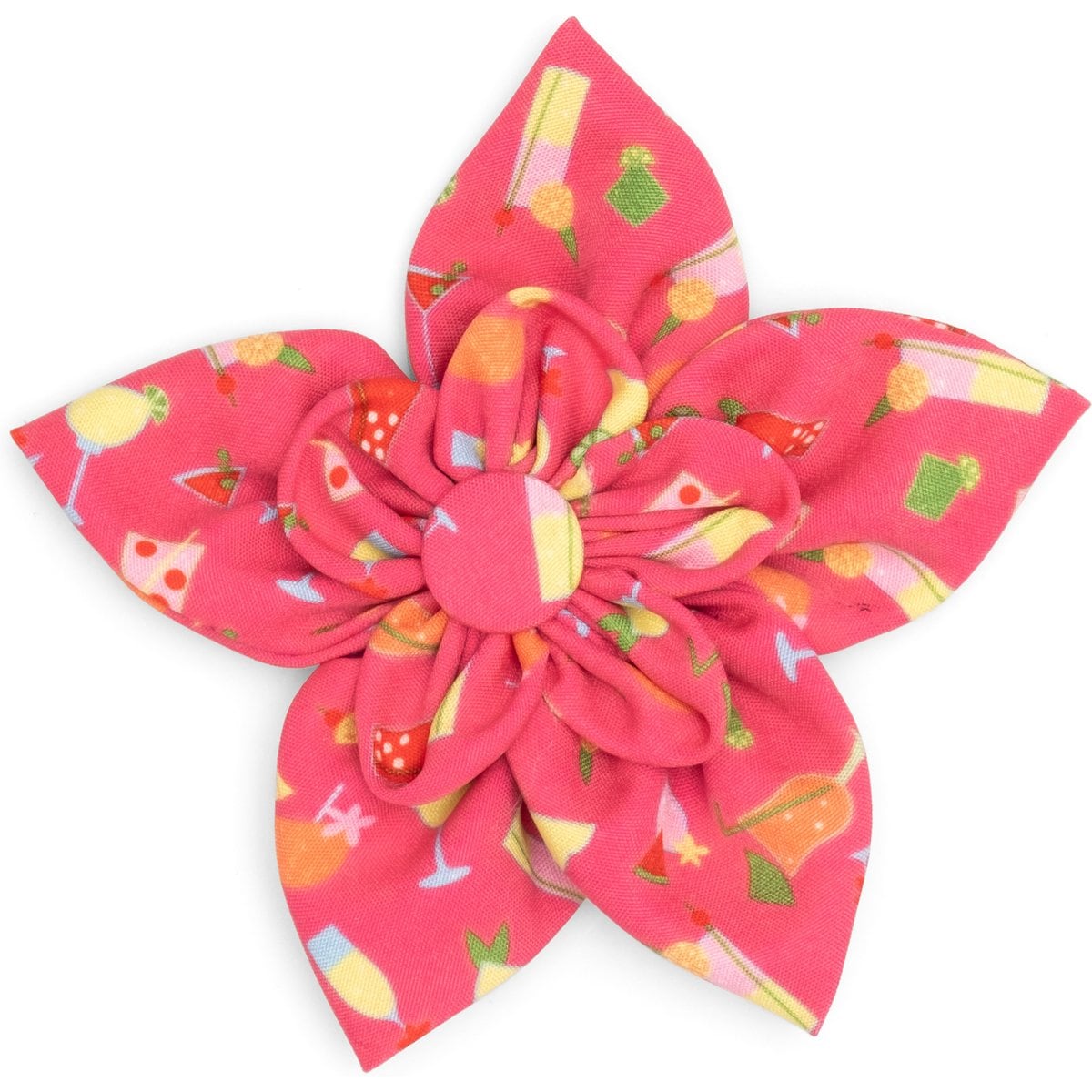 The Worthy Dog Summer Cheer Flower Dog & Cat Collar Accessory, Fuchsia, Large
