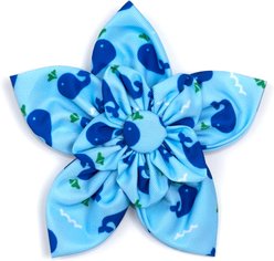 The Worthy Dog Squirt Flower Dog & Cat Collar Accessory, Blue, Small