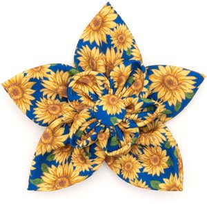 The Worthy Dog SunFlower Dog & Cat Collar Accessorys Flower Dog & Cat Collar Accessory, Blue, Large