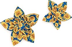 The Worthy Dog SunFlower Dog & Cat Collar Accessorys Flower Dog & Cat Collar Accessory, Blue, Large slide 2 of 3