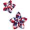 Show in main carousel: The Worthy Dog Check Flower Dog & Cat Collar Accessory, Red/White/Blue, Small slide 2 of 3